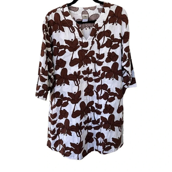 Natori Women's Langman Dress, Coverup or Resort Wear Sz Small 100% Cotton Tunic - Picture 1 of 10